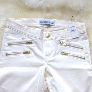NWT! Express Cream Ankle Legging Jean